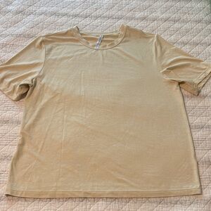 Fabletics Women's Crewneck Tee in Creamy Beige